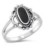 Sterling Silver Oxidized Black Agate Ring