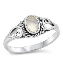Load image into Gallery viewer, Sterling Silver Oxidized Oval Moonstone Stone Ring