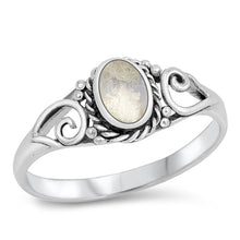 Load image into Gallery viewer, Sterling Silver Oxidized Oval Moonstone Ring