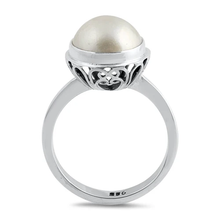 Load image into Gallery viewer, Sterling Silver Round 13mm Genuine Mabe Pearl Ring