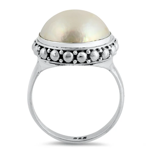 Sterling Silver 18mm Mabe Pearl Ring