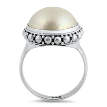 Load image into Gallery viewer, Sterling Silver Round 18mm Genuine Mabe Pearl Ring