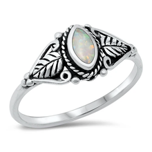 Load image into Gallery viewer, Sterling Silver White Lab Opal Ring
