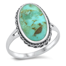 Load image into Gallery viewer, Sterling Silver Genuine Turquoise Ring-20mm