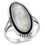 Sterling Silver Oxidized Moonstone Ring