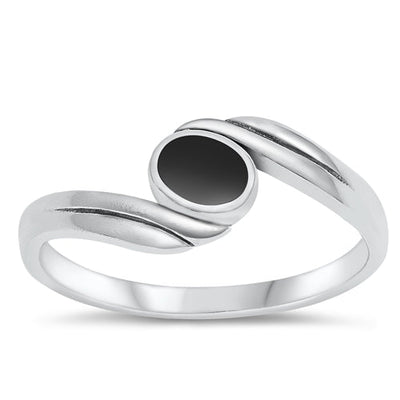Sterling Silver Black Agate Ring