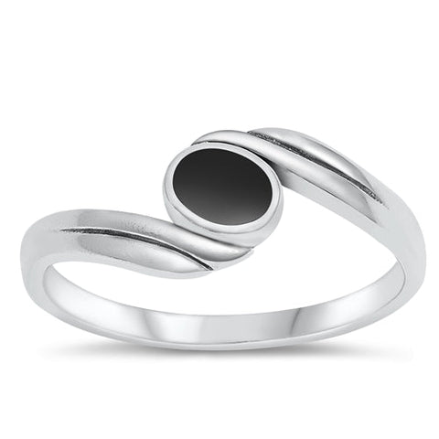 Sterling Silver Black Agate Ring