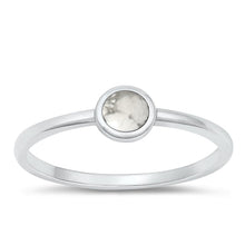 Load image into Gallery viewer, Sterling Silver Polished White Buffalo Turquoise Ring-4.2mm