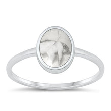 Load image into Gallery viewer, Sterling Silver Polished White Buffalo Turquoise Ring-9.6mm