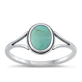 Sterling Silver Oxidized Genuine Turquoise Ring