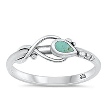 Load image into Gallery viewer, Sterling Silver Tear Drop Genuine Turquoise Ring