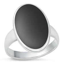 Load image into Gallery viewer, Sterling Silver Oxidized Black Agate Ring-24.2mm