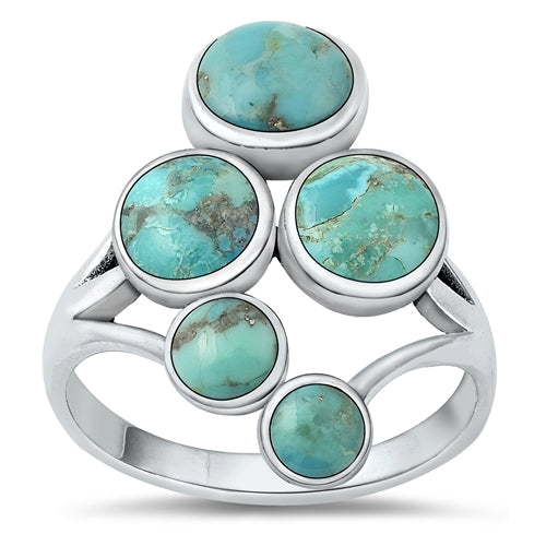 Sterling Silver Oxidized Genuine Turquoise Ring-26.9mm