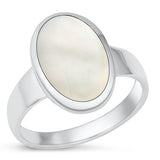 Sterling Silver Oxidized Mabe Pearl Ring-18.7mm