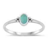 Sterling Silver Oxidized Genuine Turquoise Ring-6.2mm