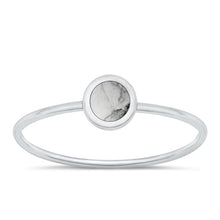 Load image into Gallery viewer, Sterling Silver Polished White Buffalo Turquoise Ring-4.8mm