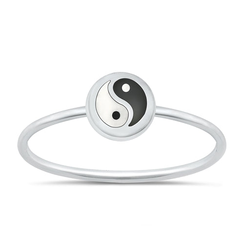 Sterling Silver Polished Round Yin Yang Ring