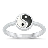 Sterling Silver Polished Yin Yang Ring