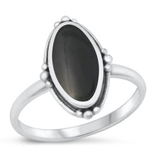 Load image into Gallery viewer, Sterling Silver Oxidized Black Agate Ring-17.6mm