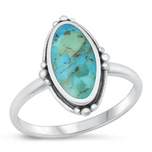 Load image into Gallery viewer, Sterling Silver Oxidized Genuine Turquoise Ring-17.6mm