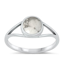 Load image into Gallery viewer, Sterling Silver Oxidized White Buffalo Turquoise Ring-8.8mm