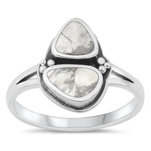 Load image into Gallery viewer, Sterling Silver Oxidized White Buffalo Turquoise Ring-5.1mm