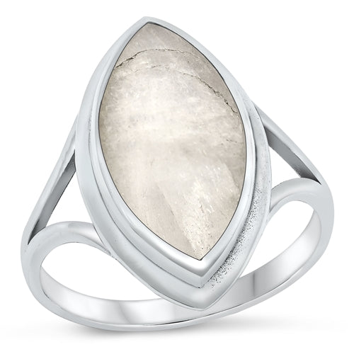 Sterling Silver Oxidized Moonstone Ring-23.6mm