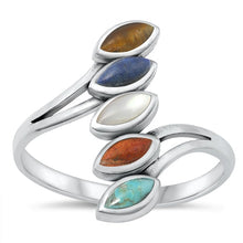 Load image into Gallery viewer, Sterling Silver Oxidized Multi Stone Ring-22.3mm