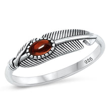 Load image into Gallery viewer, Sterling Silver Oxidized Genuine Garnet Ring-5.4mm