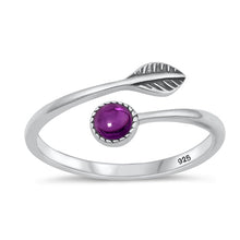 Load image into Gallery viewer, Sterling Silver Oxidized Genuine Amethyst Ring