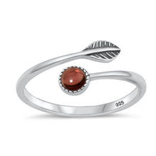 Load image into Gallery viewer, Sterling Silver Oxidized Genuine Garnet Ring