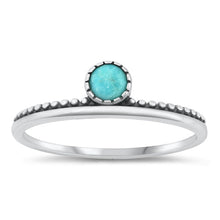 Load image into Gallery viewer, Sterling Silver Oxidized Genuine Turquoise Ring-5.6mm