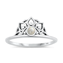Load image into Gallery viewer, Sterling Silver Oxidized Crown Moonstone Stone Ring