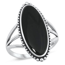 Load image into Gallery viewer, Sterling Silver Oxidized Black Agate Ring-29mm