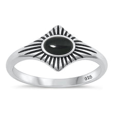 Load image into Gallery viewer, Sterling Silver Oxidized Black Agate Ring-10mm