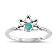 Load image into Gallery viewer, Sterling Silver Oxidized Genuine Turquoise Ring-7.6mm