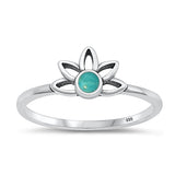 Sterling Silver Oxidized Genuine Turquoise Ring-7.6mm