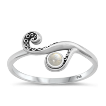 Load image into Gallery viewer, Sterling Silver Oxidized Tentacle Moonstone Stone Ring