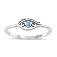 Load image into Gallery viewer, Sterling Silver Oxidized Eye Genuine Turquoise Stone Ring