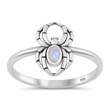 Load image into Gallery viewer, Sterling Silver Oxidized And Polished Moonstone Spider Ring