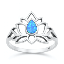 Load image into Gallery viewer, sterling-silver-oxidized-and-polished-blue-lab-opal-dolphin-ring