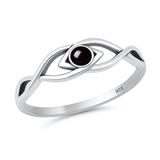 Sterling Silver Oxidized And Polished Eye Black Onyx Stone Ring