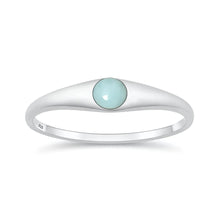 Load image into Gallery viewer, Sterling Silver Polished Larimar Solitaire Ring