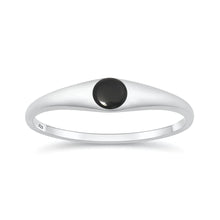 Load image into Gallery viewer, Sterling Silver Polished Black Onyx Solitaire Ring