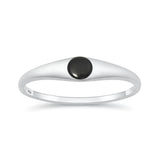 Sterling Silver Polished Black Onyx Solitaire Ring