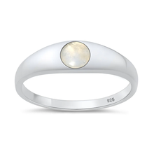 Load image into Gallery viewer, Sterling Silver Polished Moonstone Ring