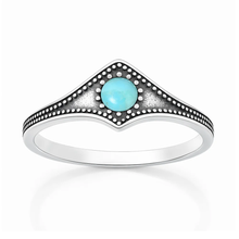 Load image into Gallery viewer, Sterling Silver Oxidized And Polished Turquoise Stone Ring