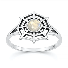 Load image into Gallery viewer, Sterling Silver Oxidized And Polished Bat Black Onyx Stone Ring