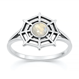 Sterling Silver Oxidized And Polished Spider Black Onyx Stone Ring