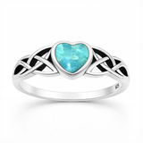 Sterling Silver Oxidized And Polished Cross Turquoise Stone Ring